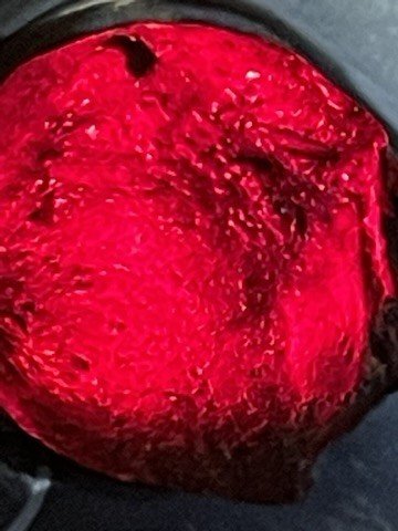 Close-up of rough red ruby
